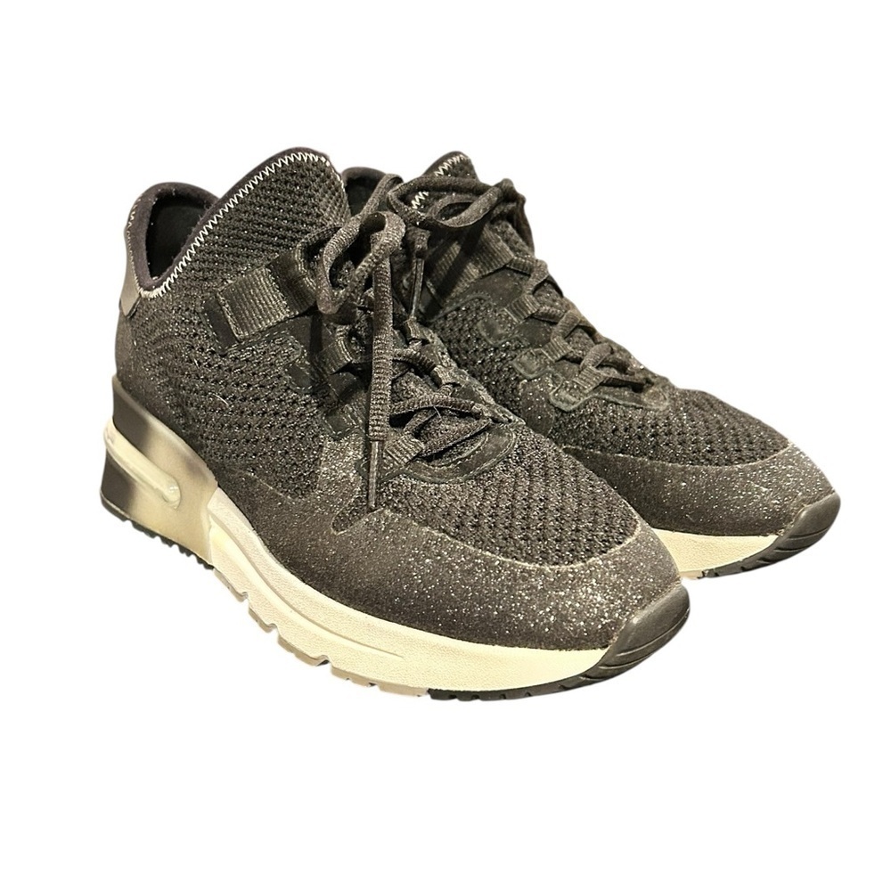 ASH Krush Knit Low Top Sneakers Stretch Knit Upper Laces Black with Ombré Soles
